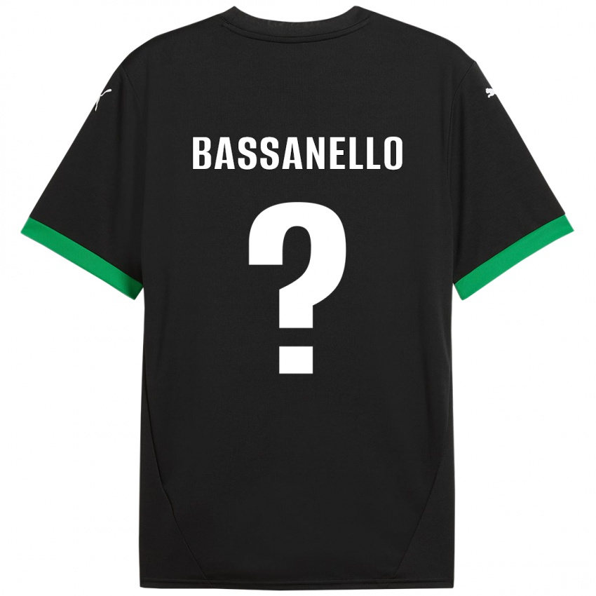 Bambino Maglia Davide Bassanello #0 Nero Verde Scuro Kit Gara Home 2024/25 Maglietta