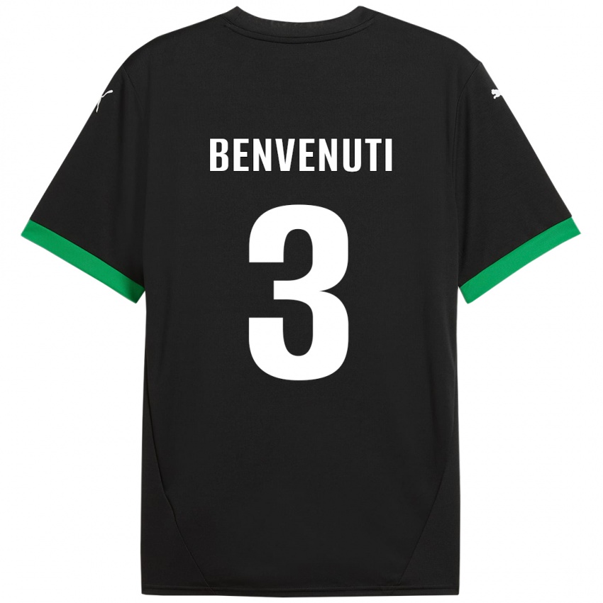 Bambino Maglia Tommaso Benvenuti #3 Nero Verde Scuro Kit Gara Home 2024/25 Maglietta