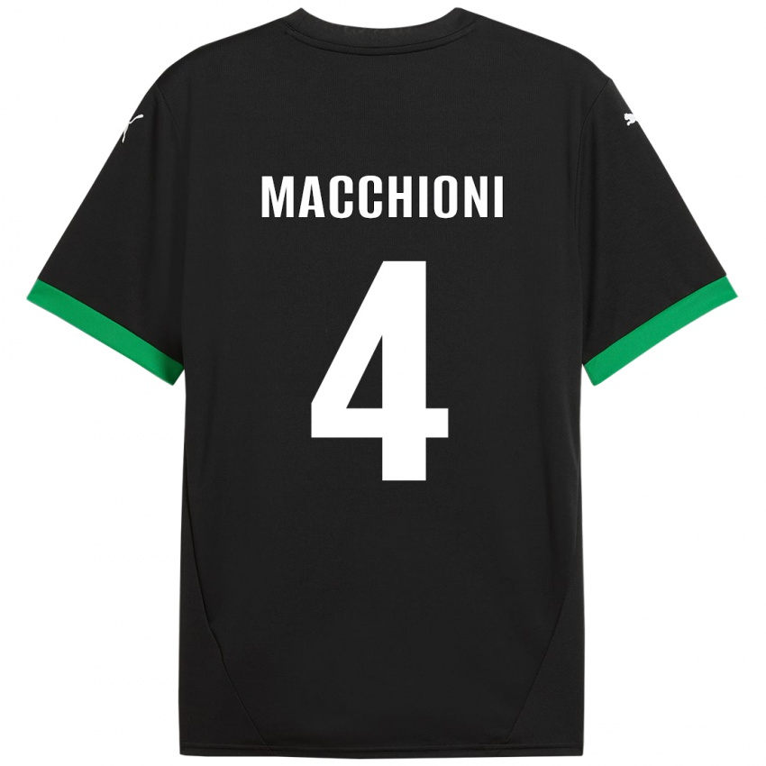 Bambino Maglia Tommaso Macchioni #4 Nero Verde Scuro Kit Gara Home 2024/25 Maglietta