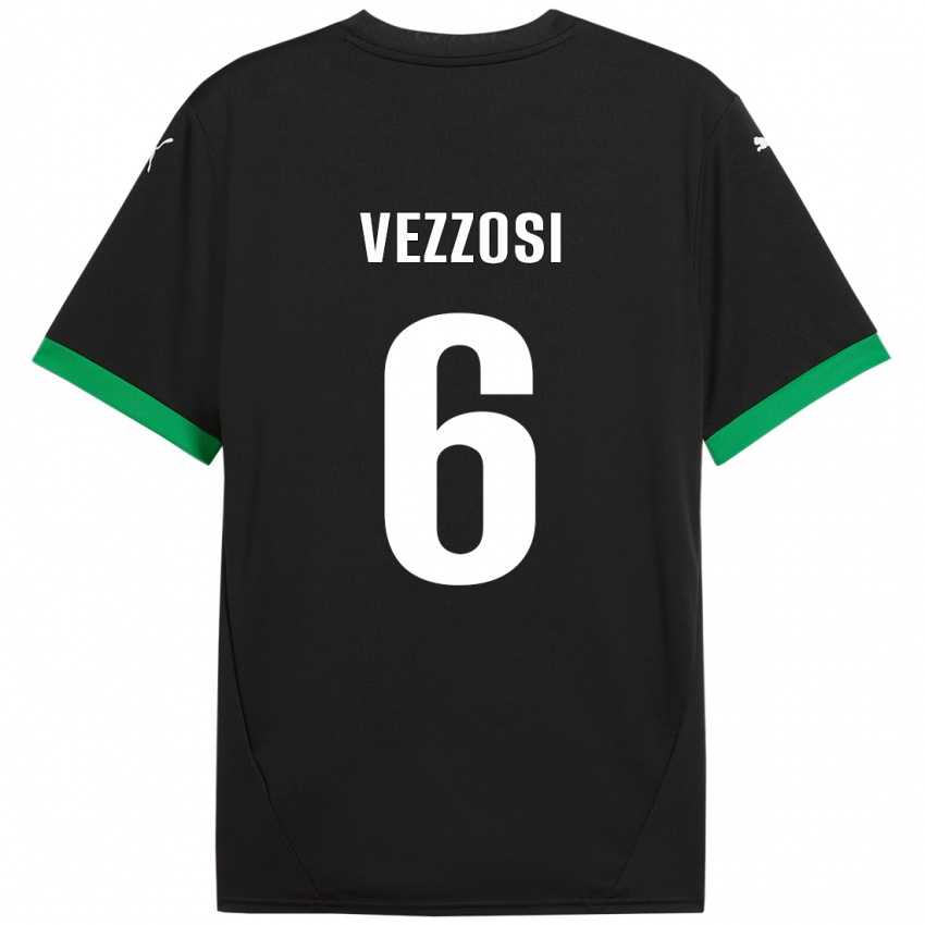 Bambino Maglia Giorgio Vezzosi #6 Nero Verde Scuro Kit Gara Home 2024/25 Maglietta