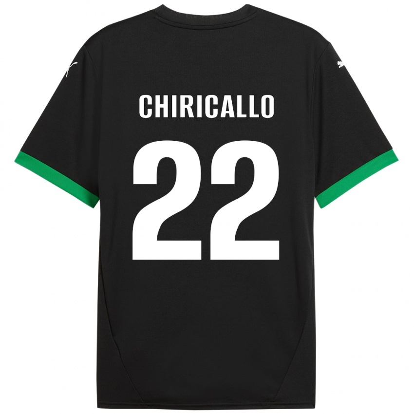 Bambino Maglia Giovanni Chiricallo #22 Nero Verde Scuro Kit Gara Home 2024/25 Maglietta