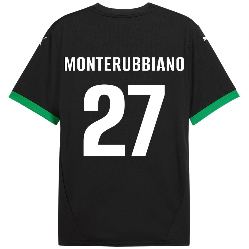 Bambino Maglia Valeria Monterubbiano #27 Nero Verde Scuro Kit Gara Home 2024/25 Maglietta