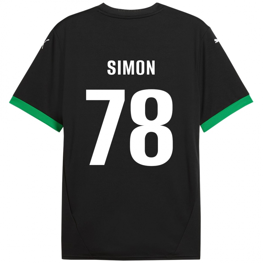 Bambino Maglia Bénédicte Simon #78 Nero Verde Scuro Kit Gara Home 2024/25 Maglietta