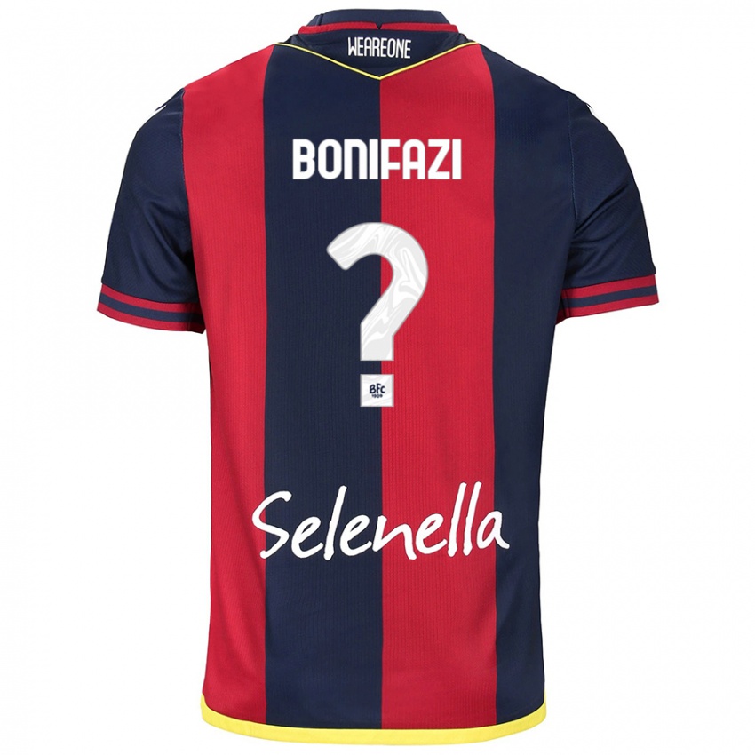 Bambino Maglia Kevin Bonifazi #0 Rosso Blu Reale Kit Gara Home 2024/25 Maglietta