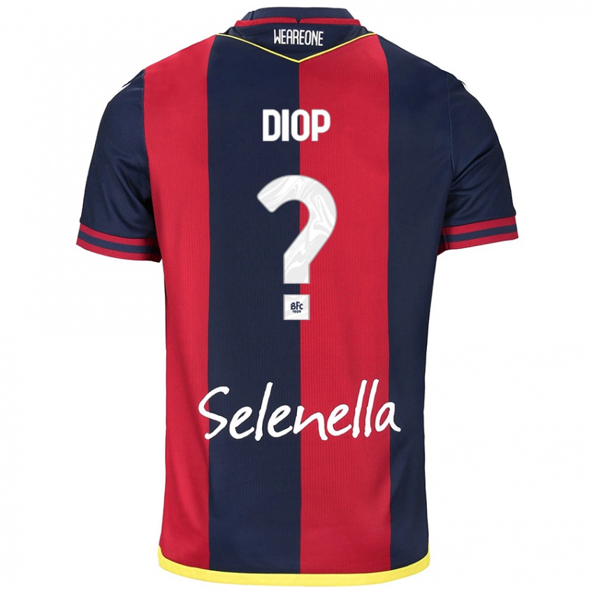 Bambino Maglia Saer Diop #0 Rosso Blu Reale Kit Gara Home 2024/25 Maglietta