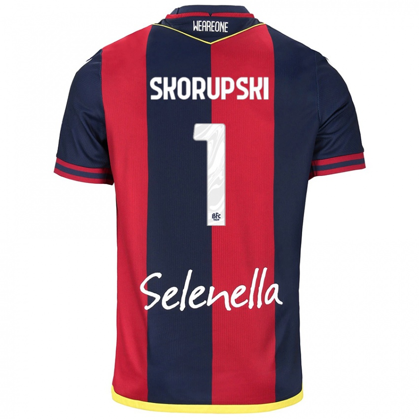 Bambino Maglia Lukasz Skorupski #1 Rosso Blu Reale Kit Gara Home 2024/25 Maglietta