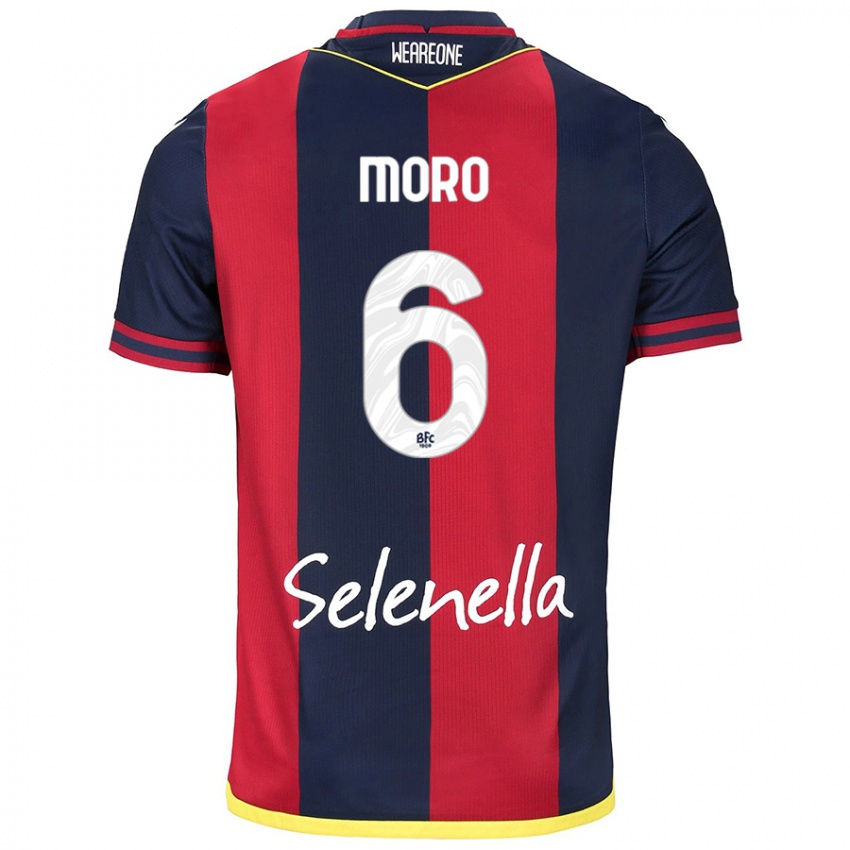 Bambino Maglia Nikola Moro #6 Rosso Blu Reale Kit Gara Home 2024/25 Maglietta