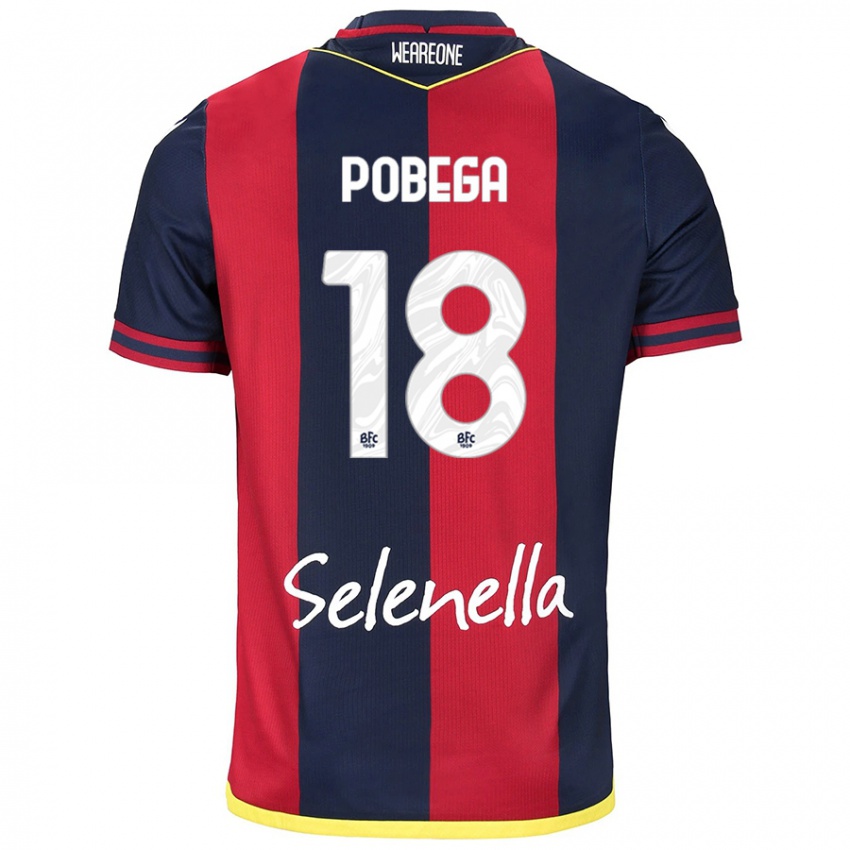 Bambino Maglia Tommaso Pobega #18 Rosso Blu Reale Kit Gara Home 2024/25 Maglietta