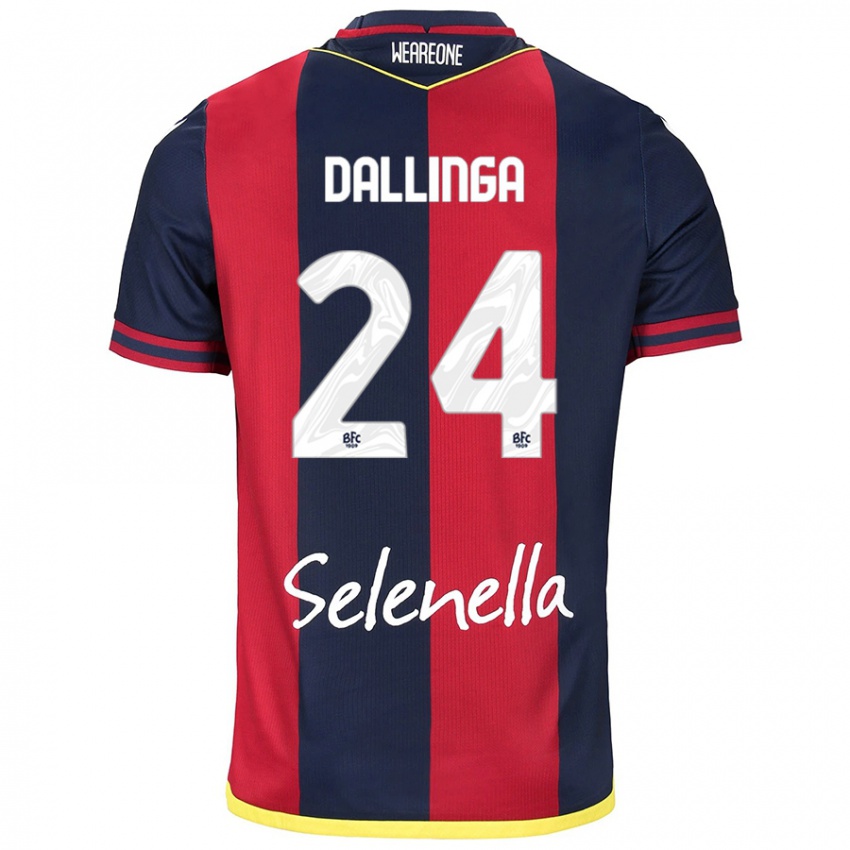 Bambino Maglia Thijs Dallinga #24 Rosso Blu Reale Kit Gara Home 2024/25 Maglietta