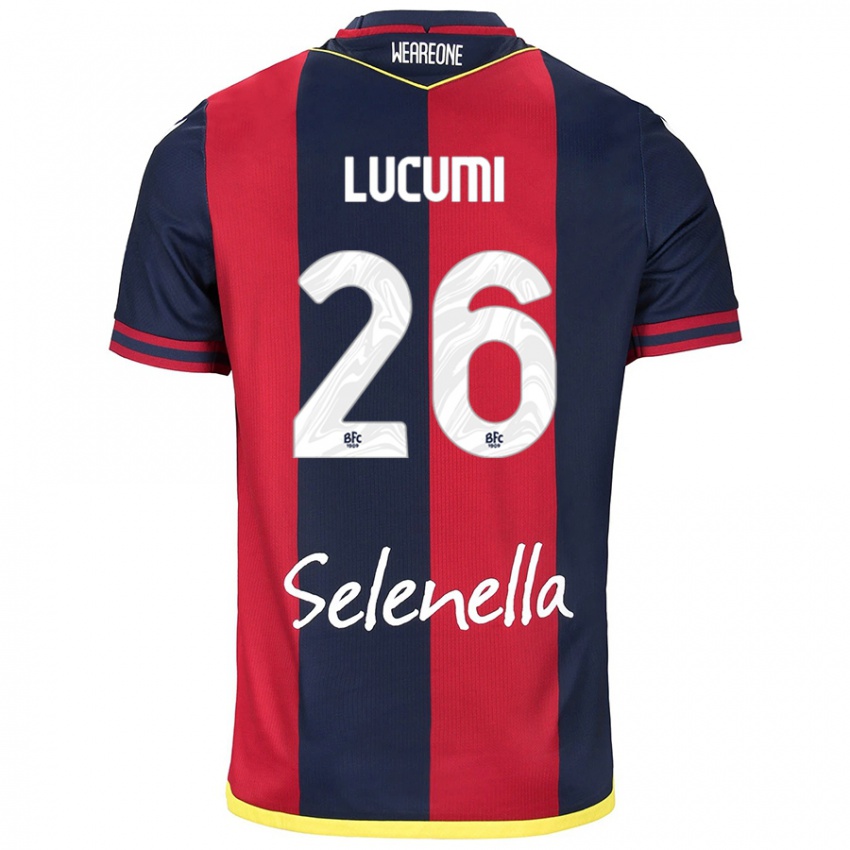 Bambino Maglia Jhon Lucumí #26 Rosso Blu Reale Kit Gara Home 2024/25 Maglietta