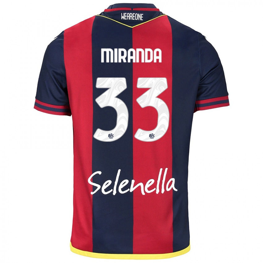 Bambino Maglia Juan Miranda #33 Rosso Blu Reale Kit Gara Home 2024/25 Maglietta