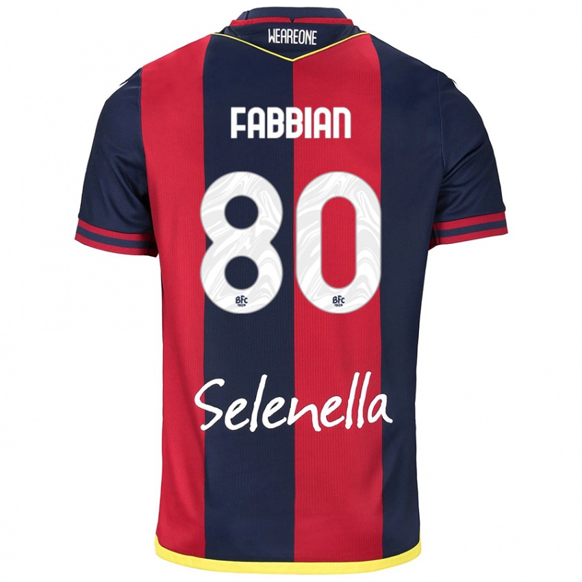 Bambino Maglia Giovanni Fabbian #80 Rosso Blu Reale Kit Gara Home 2024/25 Maglietta