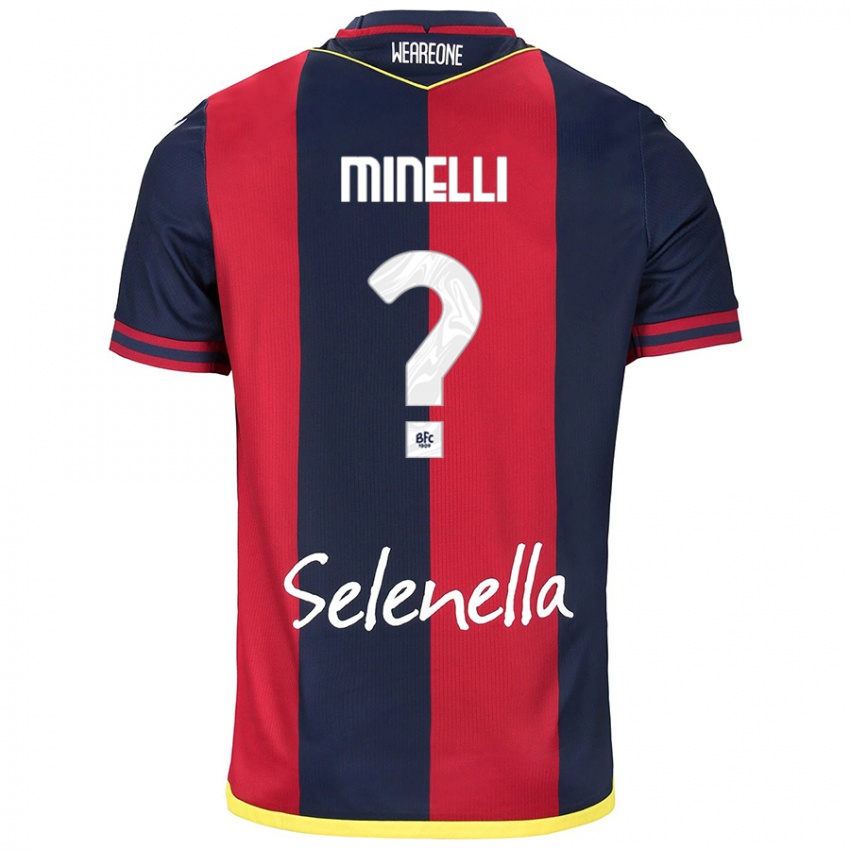 Bambino Maglia Leo Minelli #0 Rosso Blu Reale Kit Gara Home 2024/25 Maglietta