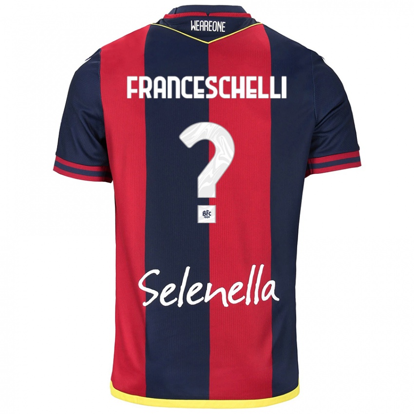 Bambino Maglia Matteo Franceschelli #0 Rosso Blu Reale Kit Gara Home 2024/25 Maglietta