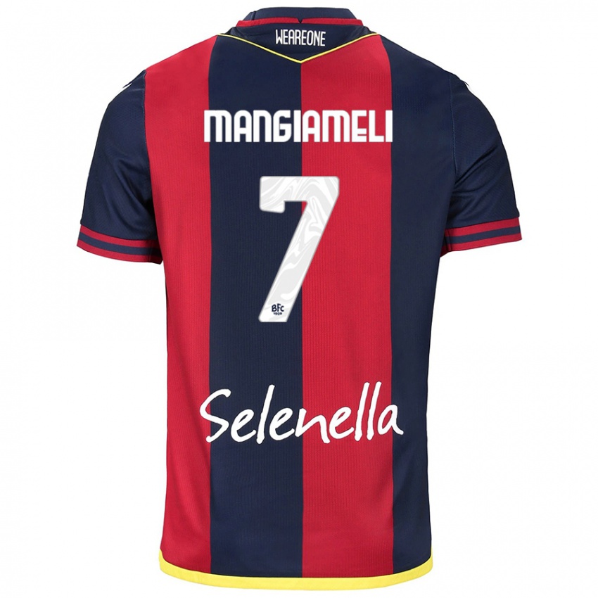 Bambino Maglia Federico Mangiameli #7 Rosso Blu Reale Kit Gara Home 2024/25 Maglietta