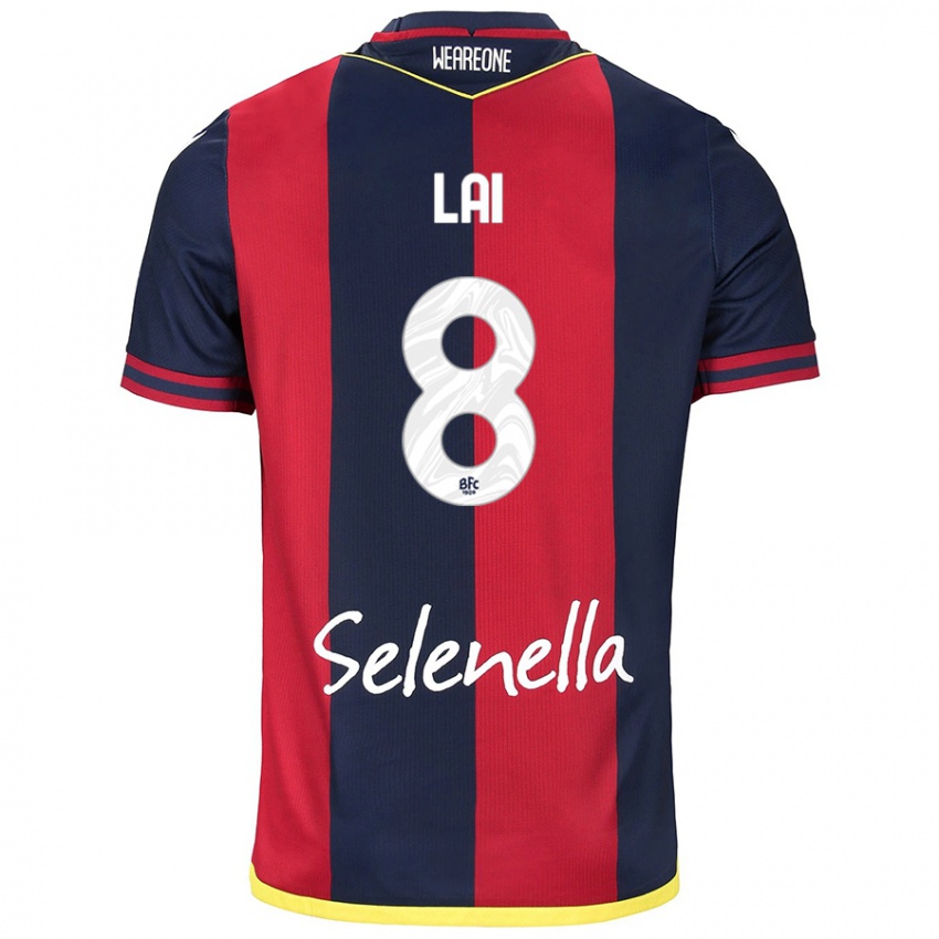 Bambino Maglia Luca Lai #8 Rosso Blu Reale Kit Gara Home 2024/25 Maglietta