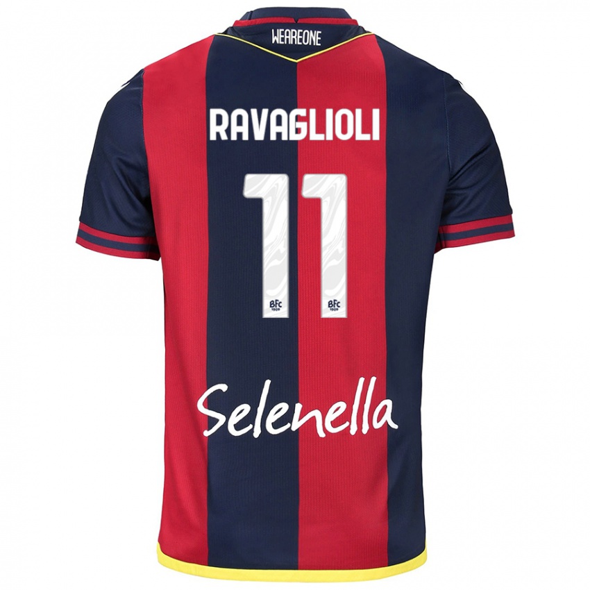 Bambino Maglia Tommaso Ravaglioli #11 Rosso Blu Reale Kit Gara Home 2024/25 Maglietta