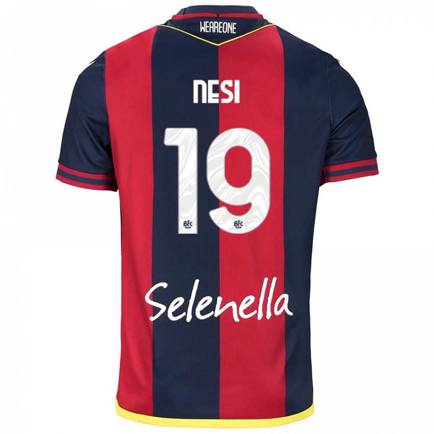 Bambino Maglia Luca Nesi #19 Rosso Blu Reale Kit Gara Home 2024/25 Maglietta