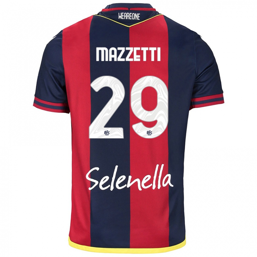 Bambino Maglia Gabriele Mazzetti #29 Rosso Blu Reale Kit Gara Home 2024/25 Maglietta