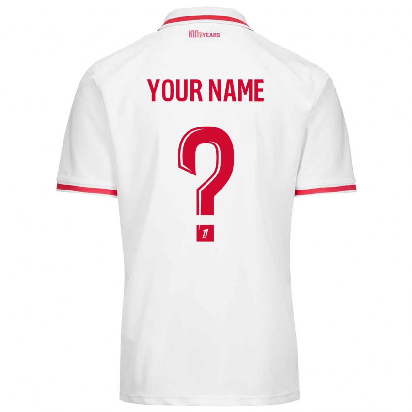 Bambino Maglia Il Tuo Nome #0 Bianco Rosso Kit Gara Home 2024/25 Maglietta