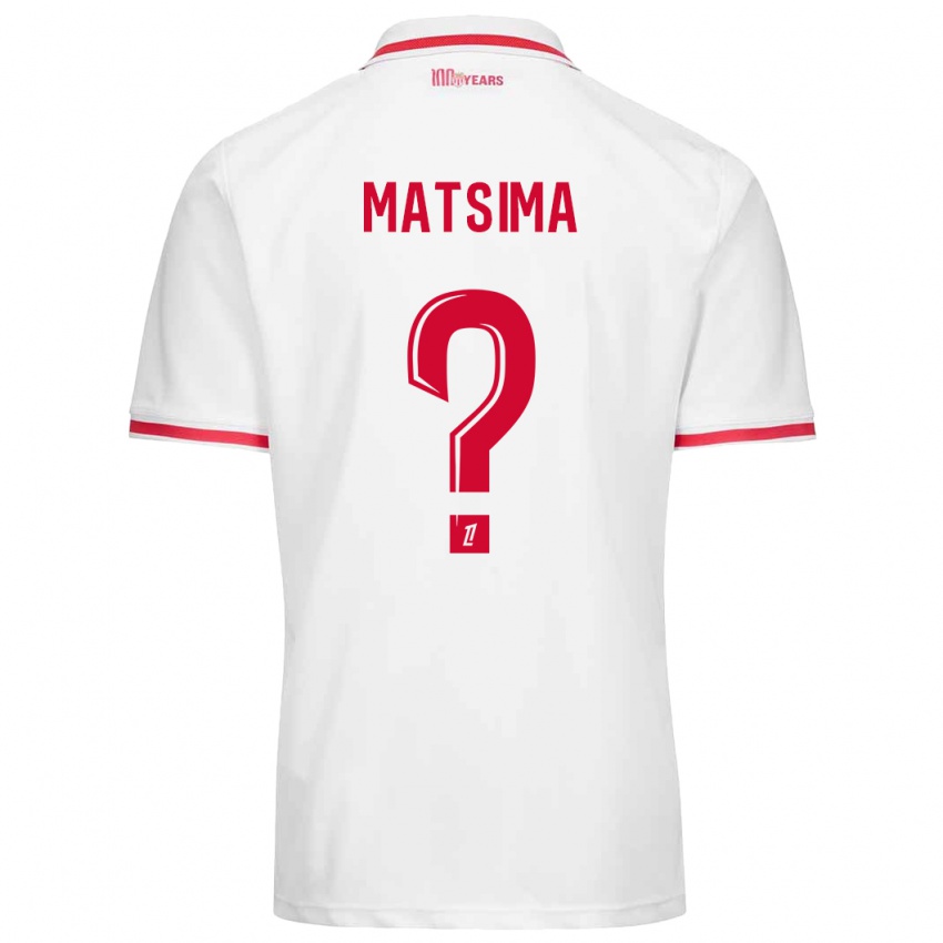 Bambino Maglia Chrislain Matsima #0 Bianco Rosso Kit Gara Home 2024/25 Maglietta