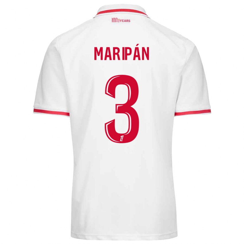 Bambino Maglia Guillermo Maripán #3 Bianco Rosso Kit Gara Home 2024/25 Maglietta