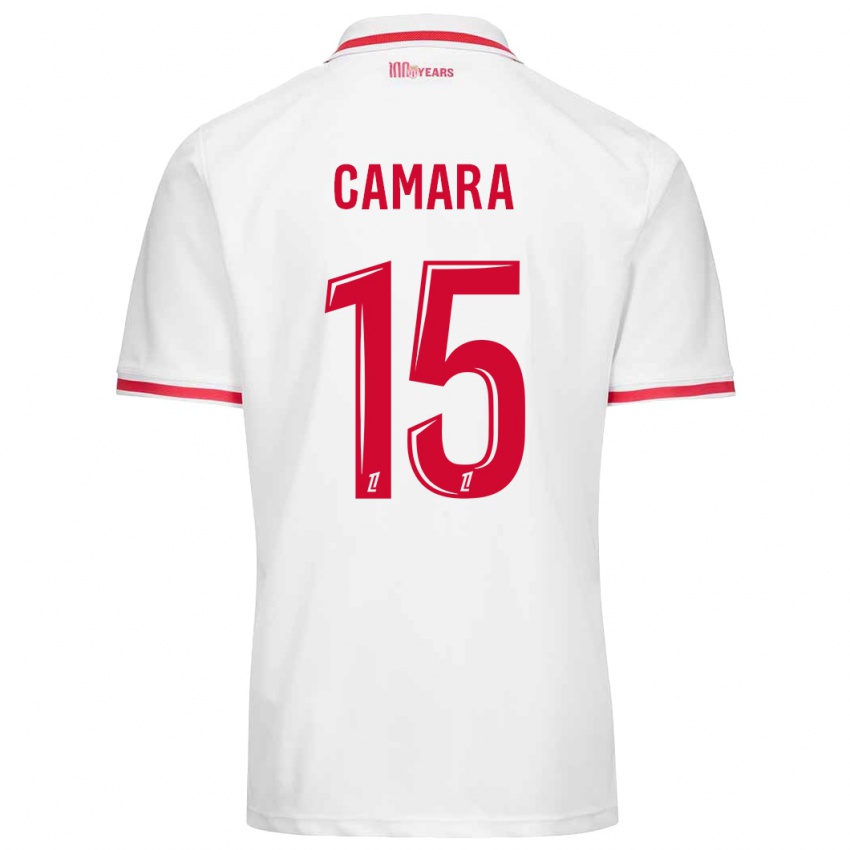 Bambino Maglia Lamine Camara #15 Bianco Rosso Kit Gara Home 2024/25 Maglietta