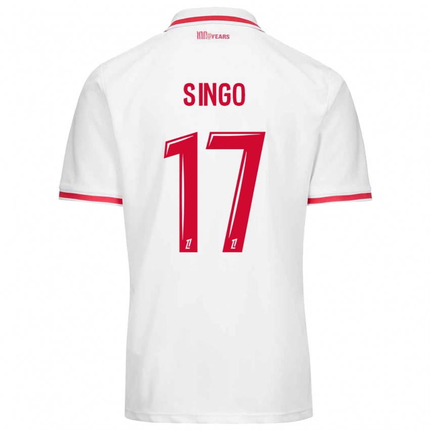 Bambino Maglia Wilfried Singo #17 Bianco Rosso Kit Gara Home 2024/25 Maglietta