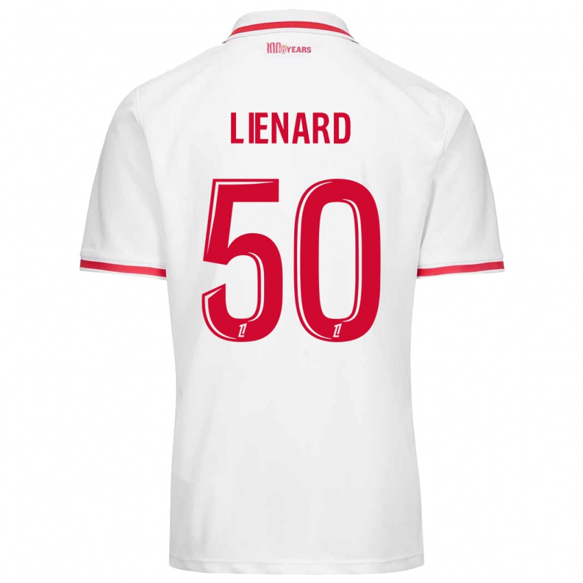 Bambino Maglia Yann Lienard #50 Bianco Rosso Kit Gara Home 2024/25 Maglietta