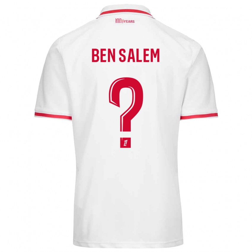 Bambino Maglia Oualid Ben Salem #0 Bianco Rosso Kit Gara Home 2024/25 Maglietta