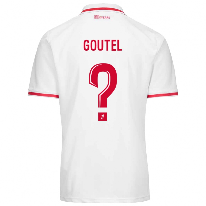 Bambino Maglia Farid Goutel #0 Bianco Rosso Kit Gara Home 2024/25 Maglietta