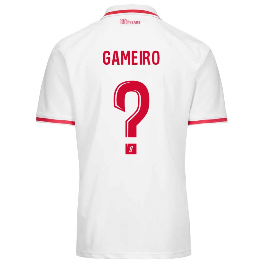 Bambino Maglia Benoît Gameiro #0 Bianco Rosso Kit Gara Home 2024/25 Maglietta