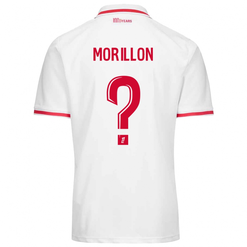 Bambino Maglia Noah Morillon #0 Bianco Rosso Kit Gara Home 2024/25 Maglietta