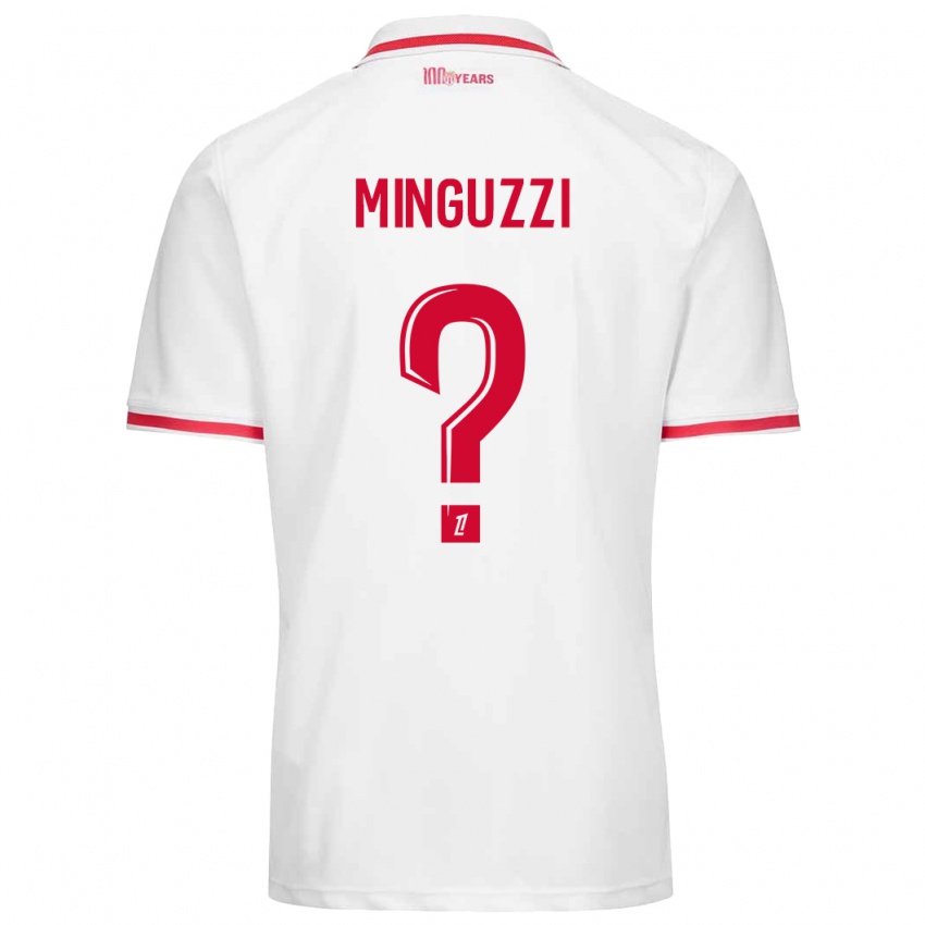 Bambino Maglia Matteo Minguzzi #0 Bianco Rosso Kit Gara Home 2024/25 Maglietta