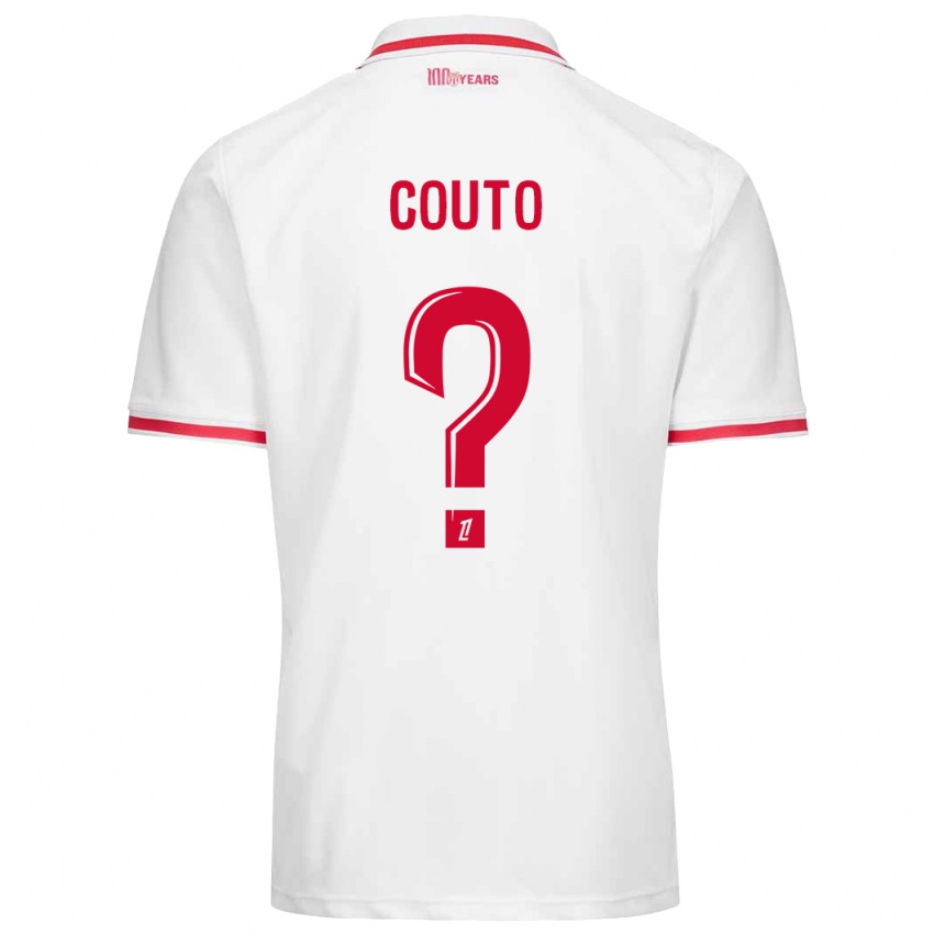 Bambino Maglia Enzo Couto #0 Bianco Rosso Kit Gara Home 2024/25 Maglietta