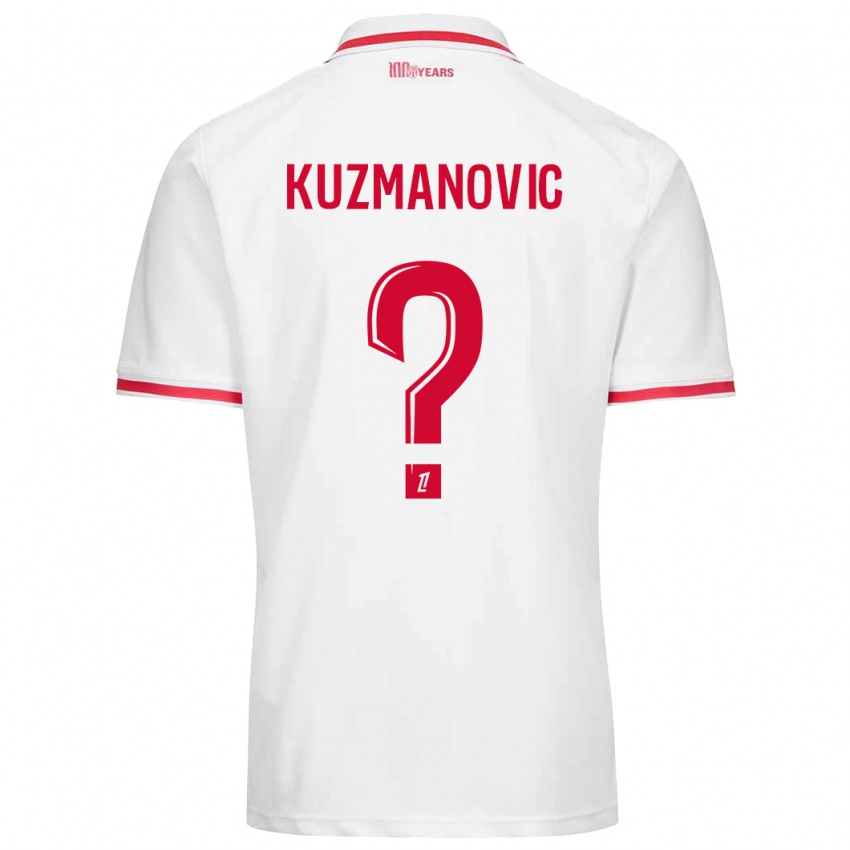 Bambino Maglia Dejan Kuzmanovic #0 Bianco Rosso Kit Gara Home 2024/25 Maglietta