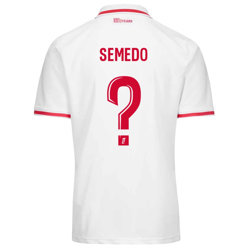 Bambino Maglia Jordan Semedo #0 Bianco Rosso Kit Gara Home 2024/25 Maglietta