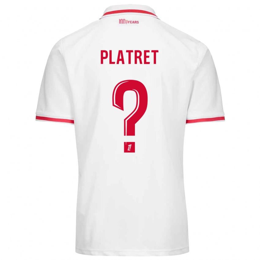 Bambino Maglia Aurélien Platret #0 Bianco Rosso Kit Gara Home 2024/25 Maglietta