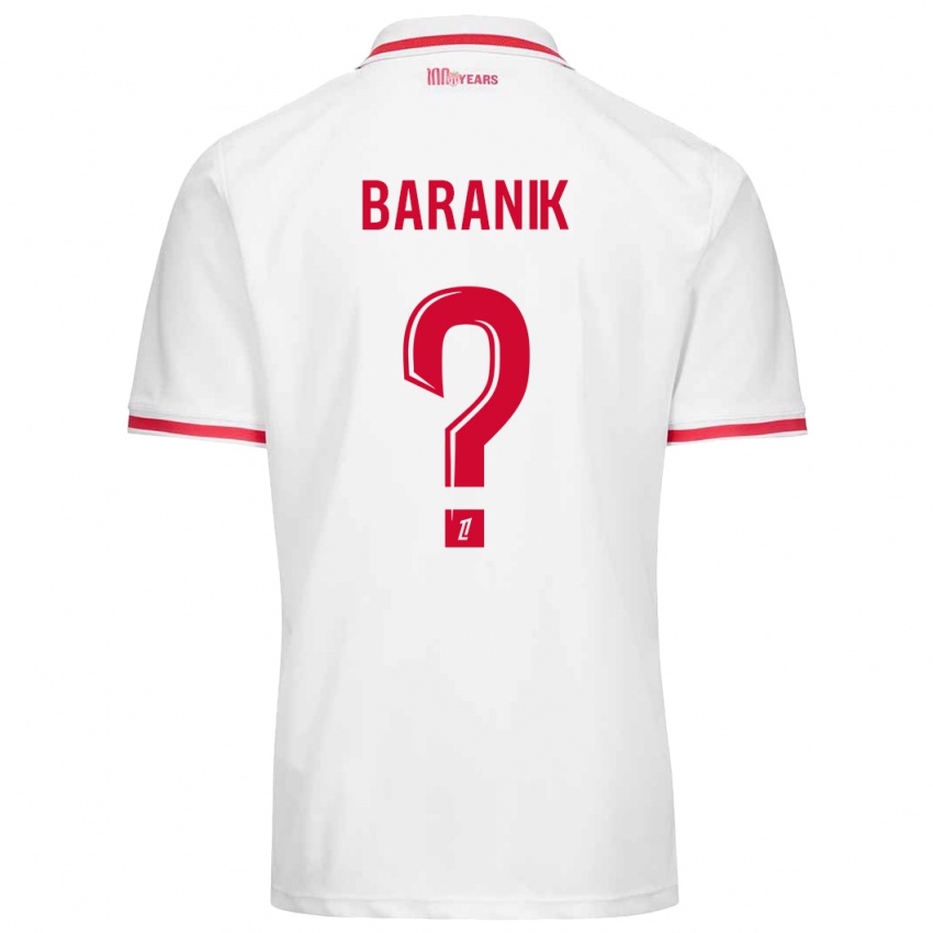 Bambino Maglia Florian Baranik #0 Bianco Rosso Kit Gara Home 2024/25 Maglietta