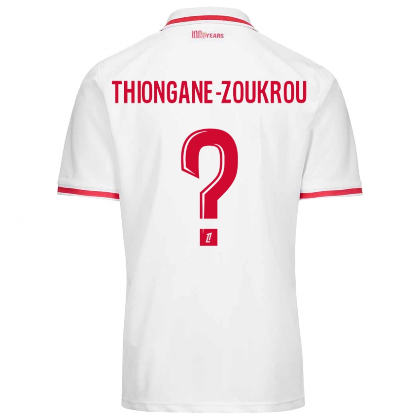 Bambino Maglia Ackah-Tidiane Thiongane-Zoukrou #0 Bianco Rosso Kit Gara Home 2024/25 Maglietta