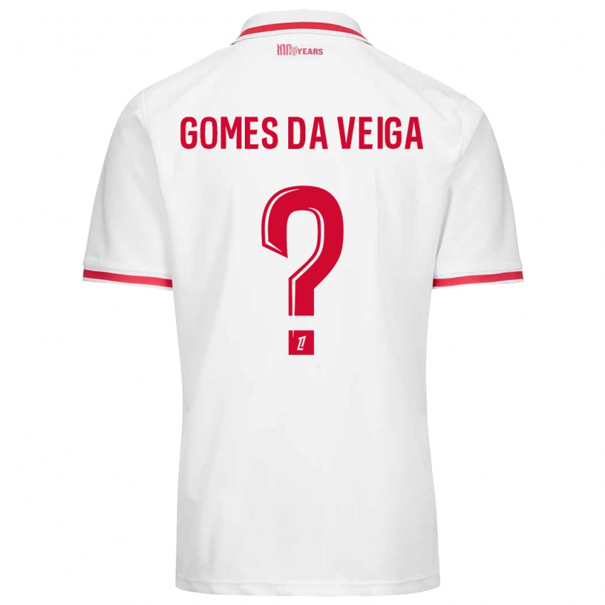 Bambino Maglia Melvin Gomes Da Veiga #0 Bianco Rosso Kit Gara Home 2024/25 Maglietta