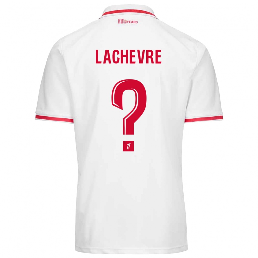 Bambino Maglia Téo Lachevre #0 Bianco Rosso Kit Gara Home 2024/25 Maglietta