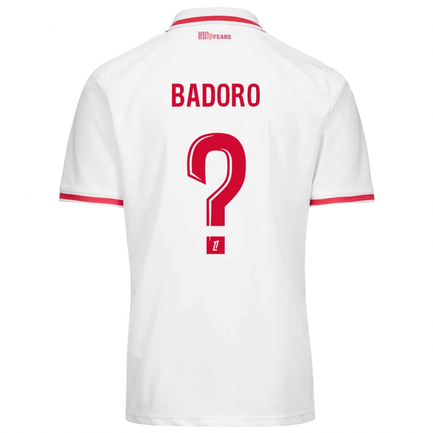 Bambino Maglia Chaihane Badoro #0 Bianco Rosso Kit Gara Home 2024/25 Maglietta