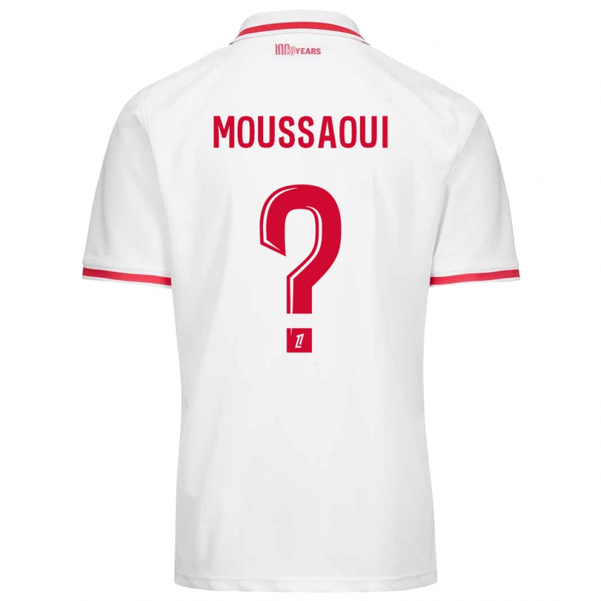 Bambino Maglia Wassim Moussaoui #0 Bianco Rosso Kit Gara Home 2024/25 Maglietta