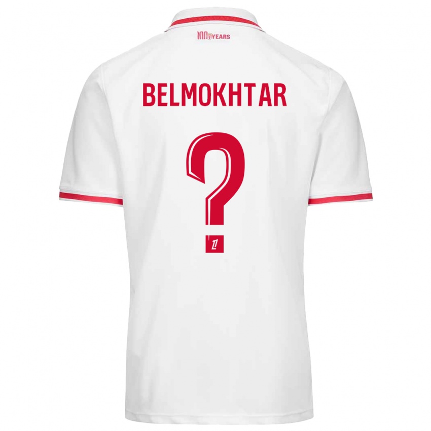 Bambino Maglia Ilies Belmokhtar #0 Bianco Rosso Kit Gara Home 2024/25 Maglietta