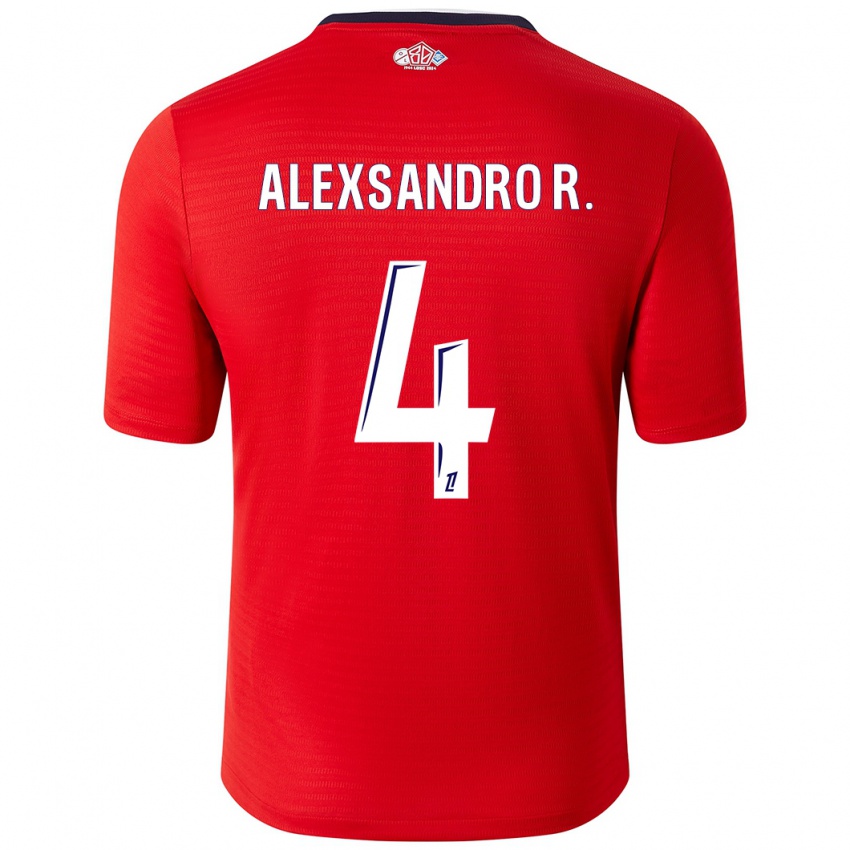 Bambino Maglia Alexsandro #4 Rosso Bianco Kit Gara Home 2024/25 Maglietta