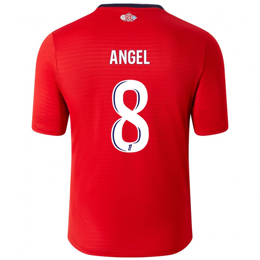 Bambino Maglia Angel Gomes #8 Rosso Bianco Kit Gara Home 2024/25 Maglietta