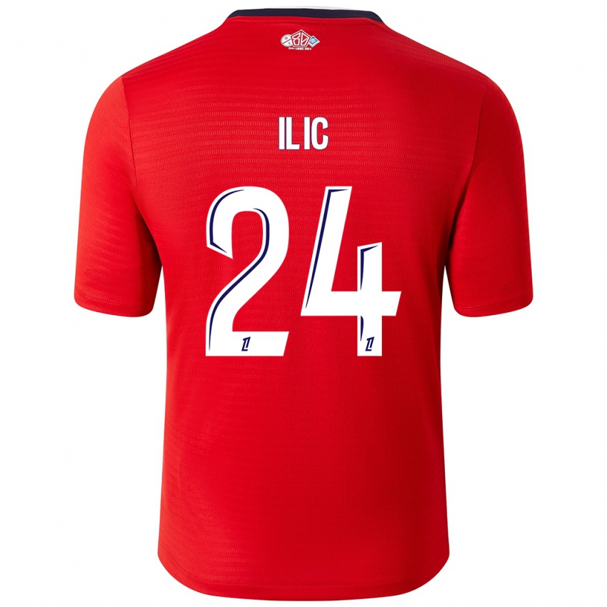 Bambino Maglia Andrej Ilic #24 Rosso Bianco Kit Gara Home 2024/25 Maglietta