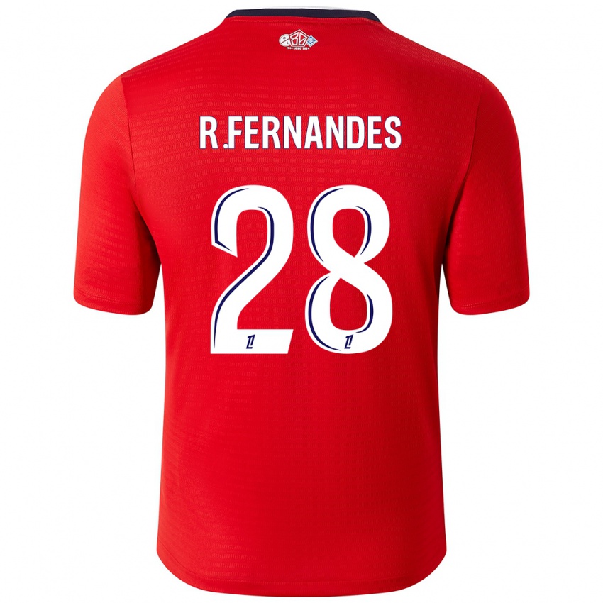 Bambino Maglia Rafael Fernandes #28 Rosso Bianco Kit Gara Home 2024/25 Maglietta