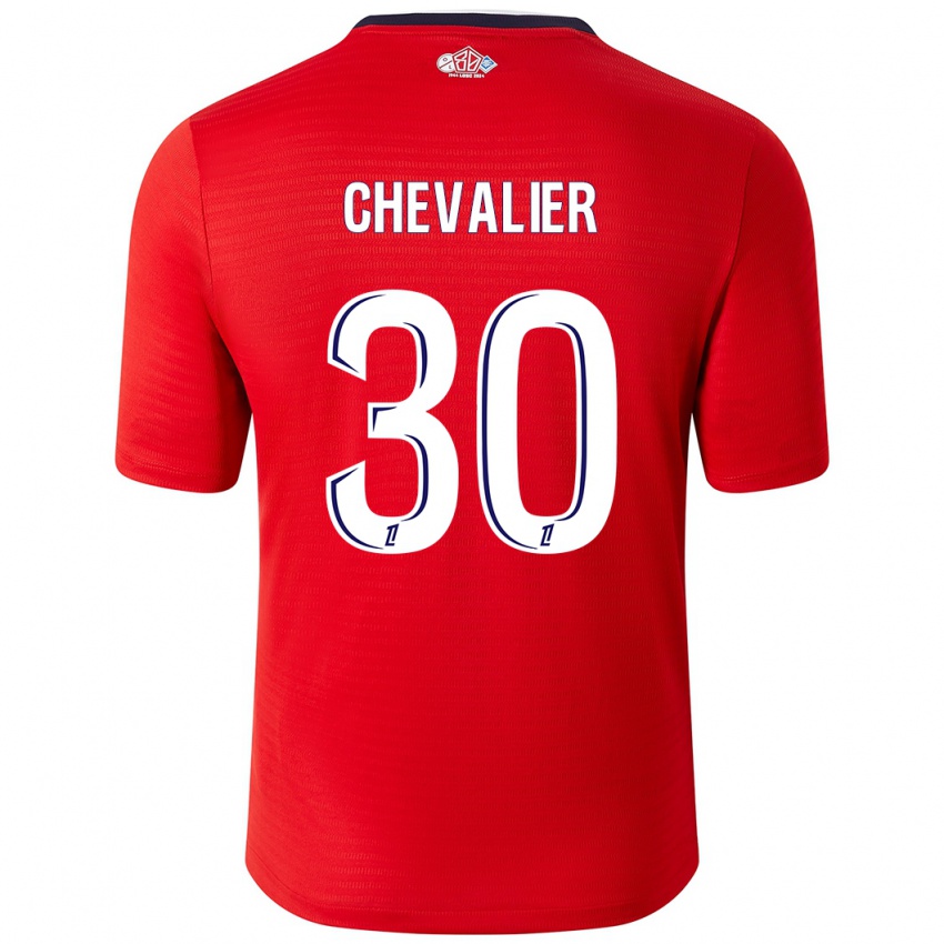 Bambino Maglia Lucas Chevalier #30 Rosso Bianco Kit Gara Home 2024/25 Maglietta